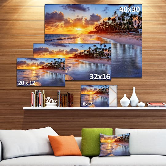 Designart - Beach Side Resort With Palm Trees